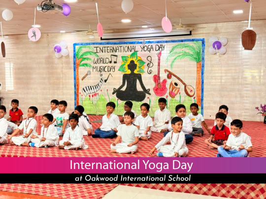Oakwood International school celebrations for international yoga day